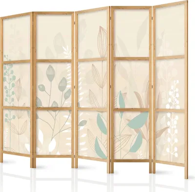 Obrázek produktu pro Japonský paraván pro děti 225x172 cm 5dílný béžový