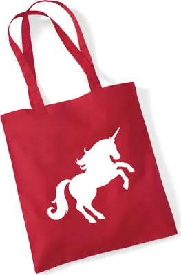 Produktbild von Huuraa Jutebeutel Einhorn Silhouette 10 Liter Classic Red Baumwolle Tasche Geschenkidee