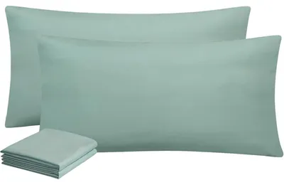 Productafbeelding van Kussensloop, 40x80 cm, saliegroen, set van 2, microvezel, met rits, gecertificeerd, kreukvrij