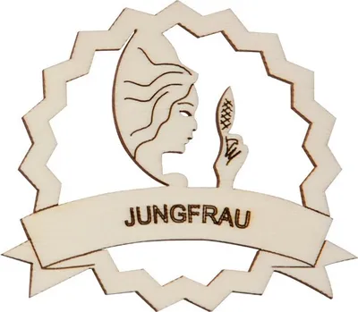 Produktbild von Fensterbild: Sternzeichen Jungfrau-Virgo, gezackt gerahmt
