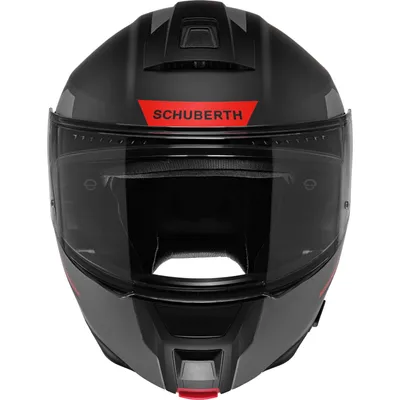 A front view of a black Schuberth C5 Eclipse Anthracite XL helmet against a white background.