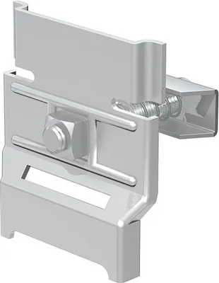Produktbild von Klemmhalter vz.,für RöRa, m.versetzt.Aufnahmekante,70x80mm,pass.zu RHE-Bohrkons.