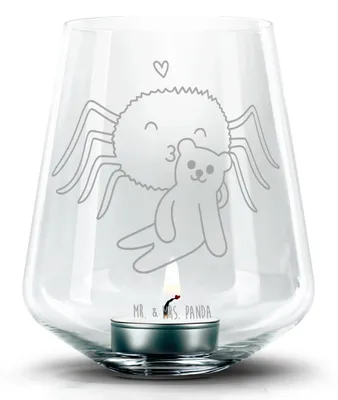 Produktbild von Mr. & Mrs. Panda Kerzenhalter Spinne Agathe Teddy - Transparent - Geschenk, Laterne, Liebesbeweis, Kerzenglas, Dankeschön, Verliebt, Glas Windlicht, Treue, Miteinander