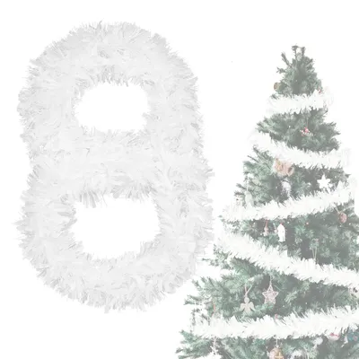 Image de Guirlande de Noël Klatergold, blanche, longueur 12 mètres, diamètre 9 cm