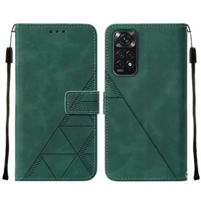 Produktbild von Redmi Note 11S Hülle, Schlank Prägung Flip Leder Kartenfächer Schutzhülle mit Ständer für Xiaomi Redmi Note 11S / Note11 4G Grün
