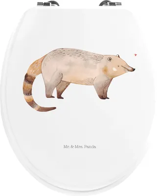 Produktbild von Mr. & Mrs. Panda WC Brille Nasenbaer - Weiß - Geschenk, Sitz, Rüsselbär, Nasenbären, Lustige Sprüche, Toilettenbrille, Klo-Deckel, WC-Sitz, Nasenbär, Bär, klo deckel