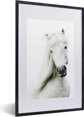 Produktbild von MuchoWow® Gerahmtes Poster Pferde - Nutztiere - Mähnen 40x60 cm - Poster mit Schwarzem Bilderrahmen Wandposter Rahmen Foto Bilder - Poster in Rahmen