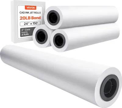 Zdjęcie produktu dla Papier Do Plotera Wielkoformatowy Vevor 4 Rolki 610 Mm X 45.7 M Premium