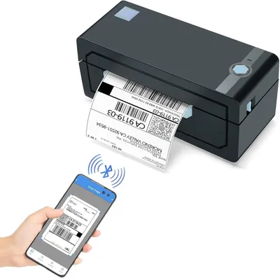 Imagen del producto de Impresora de etiquetas monocromática Bluetooth: impresora térmica compacta para etiquetas