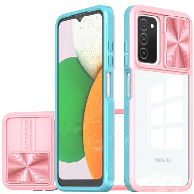 Obrázek produktu pro Galaxy A53 5G Pouzdro, Hybridní průhledné TPU bumper pouzdro s posuvným krytem kamery Samsung Galaxy A53 5G Růžový