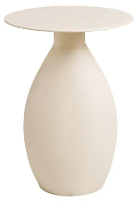 Produktbild von Beistelltisch Calais aus emailliertem, cremeweißen Metall ø36×50 cm