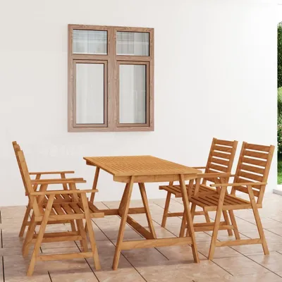 Immagine prodotto di Maison Exclusive - Set da pranzo da giardino in legno massello di acacia, 5 pezzi