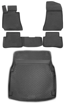 Gummi Kofferraumwanne + Fußmatten Set für Mercedes E-Klasse W212, Bj. 2009-2014