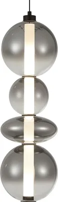 Image de Plafonnier LED DAPHNE 36 W, 3000 K, 4619 lm, verre noir, dimensions : 185 x 20 x 20 cm, IP20, Milagro
