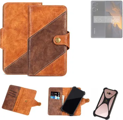 Produktbild von K-S-Trade Handyhülle Schutzhülle Bookstyle Case Wallet-Case kompatibel mit POCO F5 Cover Klapphülle Kantenschutz Smartphone dunkelbraun braun 1x