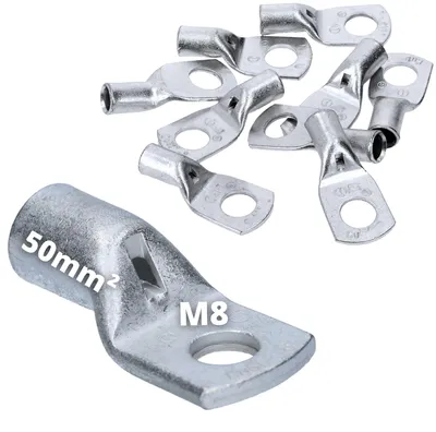 Kupferrohrkabelschuh 50 mm² M8, nicht isoliert, 10 St.