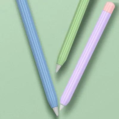 Produktbild von Silikonhülle kompatibel mit Apple Pencil (1. Generation), inklusive Stiftschutzhülle und zweifarbiger Stiftkappe