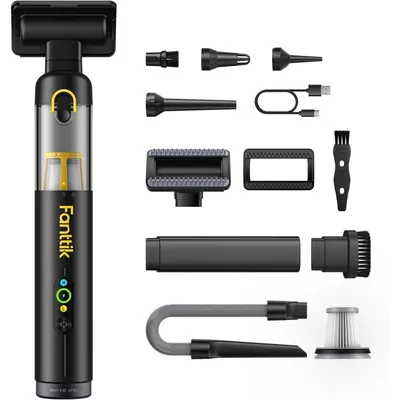 Image de Aspirateur balai sans fil 4-en-1, 19 kPa, 2 modes d'aspiration, écran numérique, noir