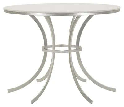 Immagine prodotto di Tavolo da Pranzo Istanbul Ø100x76,5 cm in Ferro e Marmo Argento e Bianco