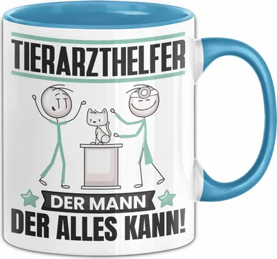 Produktbild von Tierarzthelfer Tasse Geschenk für Tierarzthelfer Der Mann Der Alles Kann Geschenkidee zum Geburtstag (Blau)