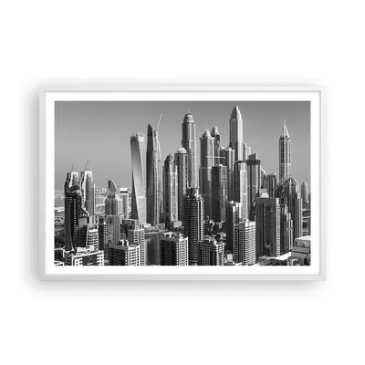Produktbild von Gerahmtes Poster - Weißer Rahmen - Wolkenkratzer Fotografie Dubai - 91,5x61 cm - Wand Bild - Wanddeko - Wandbilder - Kunstposter - Wandposter - Bilderrahmen - Bilder - Kunstdruck - P2WAA91x61-4388