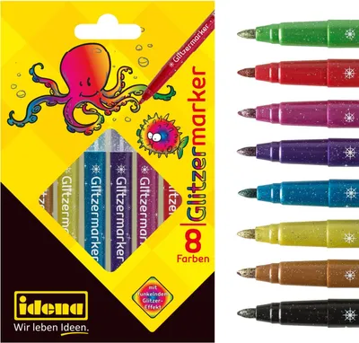 Produktbild von Idena Glitzermarker 8 Farben 8 Stück