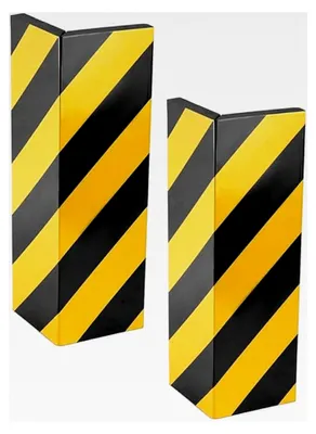 Produktbild von 2 Stück 40x15x1,5 cm Garagen Wandschutz Reflektierendes Eckschutzprofil Schaumstoff Selbstklebend Türkantenschutz Auto Schwarz/Gelbe Streifen Garagen Zubehör für Parkplätze, Garagen, Lagerhallen, Carport