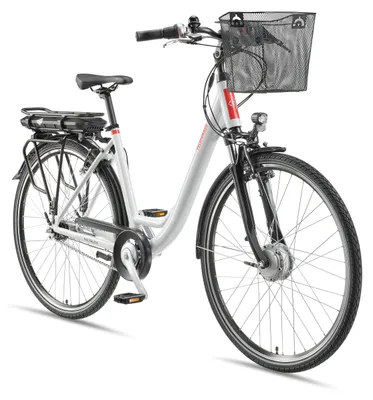 Produktbild von Telefunken E-Bike RC 657 Damen 28 Zoll, Elektrofahrrad Alu in Weiß, 7-GG-Shimano Nabenschaltung, mit Fahrradkorb, Farbe Weiß