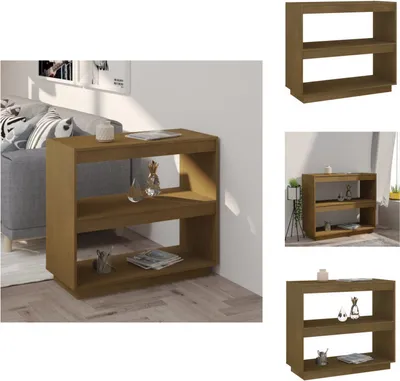 Obrázok produktu pre vidaXL Regál na knihy medovo hnedý 80x35x71 cm masívne borovicové drevo - Regály a knižnice