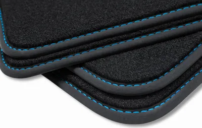 Produktbild von Fußmatten passend für VW Golf 7 Variant Kombi Golf 8 2012-2019 Deluxe Velours, Naht:Blau