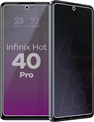 Produktbild von Hybridglas mit Privatschutzfilter für Infinix Hot 40 Pro, Bizon Glass Mule Shadow, Matt