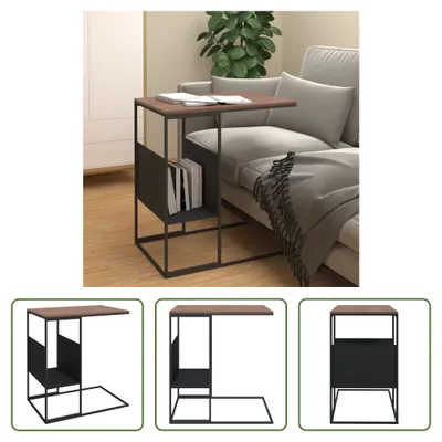Immagine prodotto di The Living Store tavolino nero 55x36x59,5 cm in materiale ligneo