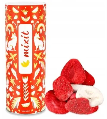 Produktbild von Mixit Große knusprige gefriergetrocknete Früchte Banane und Erdbeere 160 g