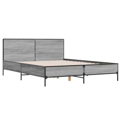 Produktbild von Bettgestell Grau Sonoma 160x200 cm Holzwerkstoff und Metall