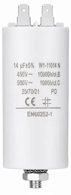 Startkondensator 14,0 µF, 450 V AC, einphasig, 4 Anschlüsse