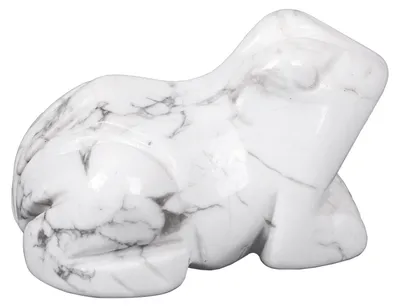 Froschfigur aus Howlit-Türkis, handgeschnitzt, 3,8 cm