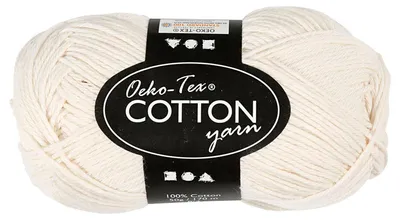 Immagine prodotto di Filato di cotone, crema, 50 gr, 170 m