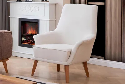 Zdjęcie produktu dla Fotel tapicerowany biały Designerskie meble do salonu fotel jednoosobowy