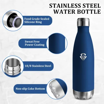 Image de Bouteille d'eau en acier inoxydable Mujigaga, thermos de 500 ml, bouteille à boire étanche