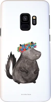 Produktbild von Mr. & Mrs. Panda Samsung Galaxy S9 Handyhülle Stinktier Mädchen - Weiß - Geschenk, Handycover, Wildtier, Hülle, Handy Schutzhülle, Namaste, Raubtier, Cover, Skunk, Yoga