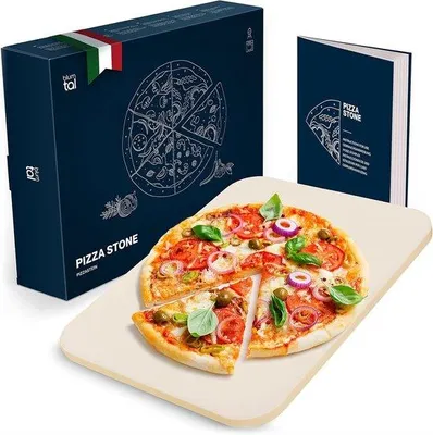 Produktbild von Pizzasteen für perfekte knuselige Pizzen - Hitzebeständig bis 900 °C - Ideal für Ofen und Grill