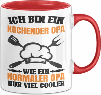 Produktbild von Koch Opa Tasse Geschenk Wie Ein Normaler Opa Geschenkidee Großvater Kochender Opa Becher (Rot)