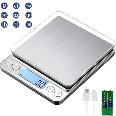 Produktbild von Digitale Feinwaage Küchenwaage 3kg Goldwaage Präzisionswaage LCD-Display Waage
