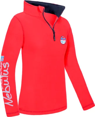 Produktbild von Nebulus Fleecepullover BRENT Damen, warmer Fleecepullover, Pulli aus Fleece mit Half Zip Reißverschluss, P6743 - Damen, rot-schwarz, XXL/44