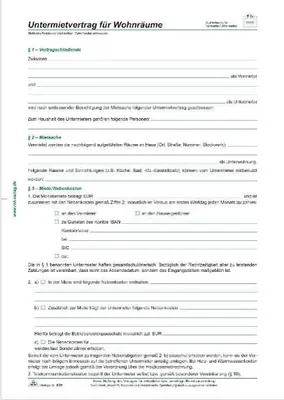 Produktbild von RNK Untermietvertrag DIN A4 4002871052009