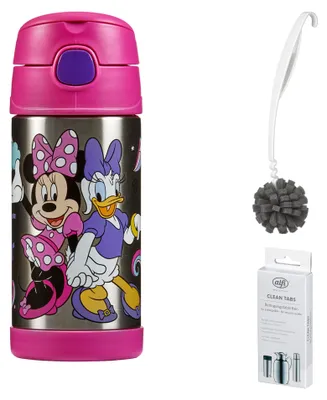 Image de THERMOS FUNTAINER STRAW BOTTLE DISNEY 0,35 Trinkflasche Disney Minnie Classic – Vorteilsset mit Reinigungsbürste CLEAN FIX 30 cm | HAN 4113412035 | EAN 5050897005027