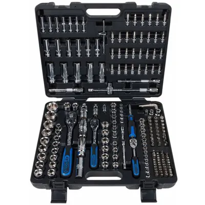 Produktbild von KS Tools 1/4 +3/8 +1/2 195tlg CHROMEplus Steckschl.-Satz