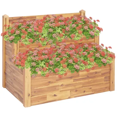 Obrázok produktu pre The Living Store Kvetináč na 2 podlažiach 110 x 75 x 84 cm akáciové masívne drevo