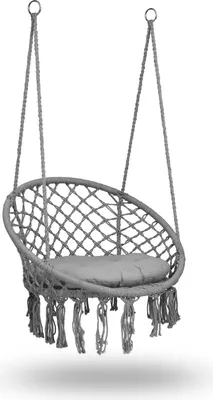 Produktbild von Storchennestschaukel 80cm Boho grau mit Kissen