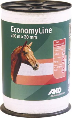 Produktbild von 2 Stück 200 m EconomyLine Weidezaunband Breite 20 mm Bruchlast 90 kg Weiss Niroleiter
